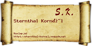 Sternthal Kornél névjegykártya