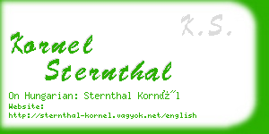 kornel sternthal business card